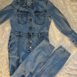 Topshop Light Blue Denim Overalls